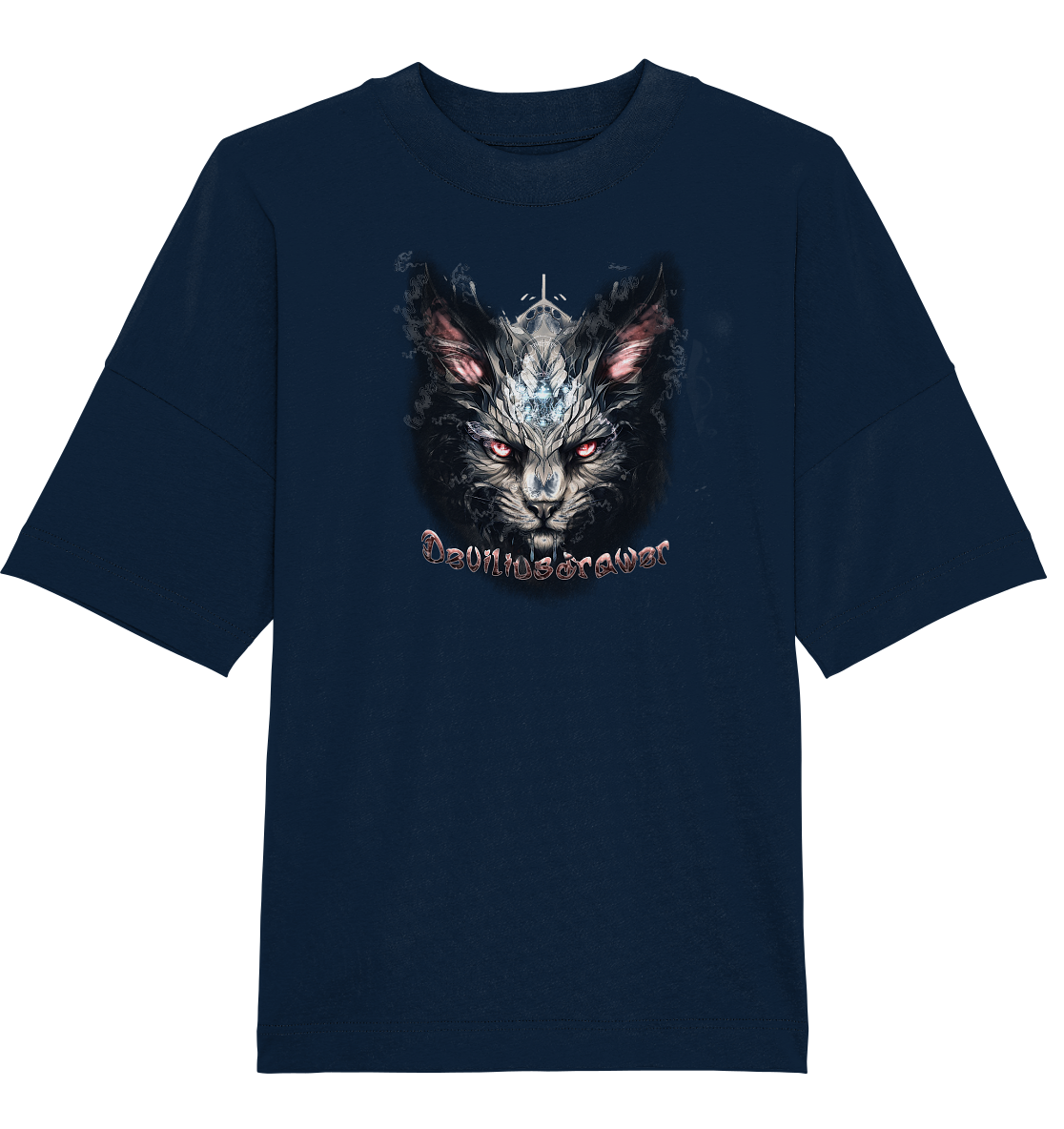 Deviliusdrawer Myshtical Redeyed Cat - Organic Oversize Shirt