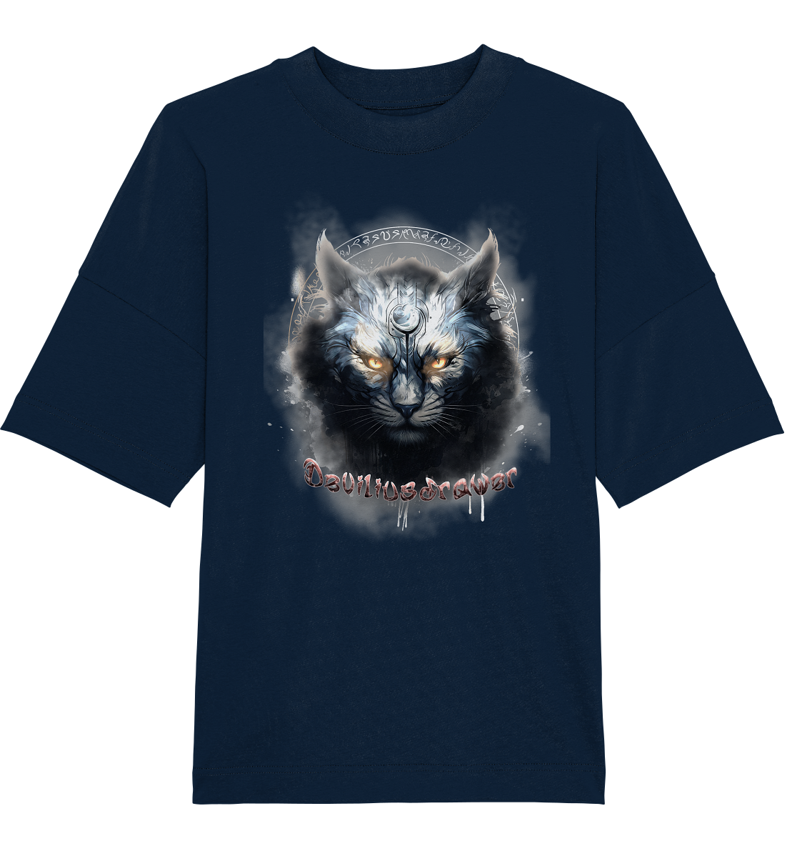 Deviliusdrawer Mysthic Cat - Organic Oversize Shirt