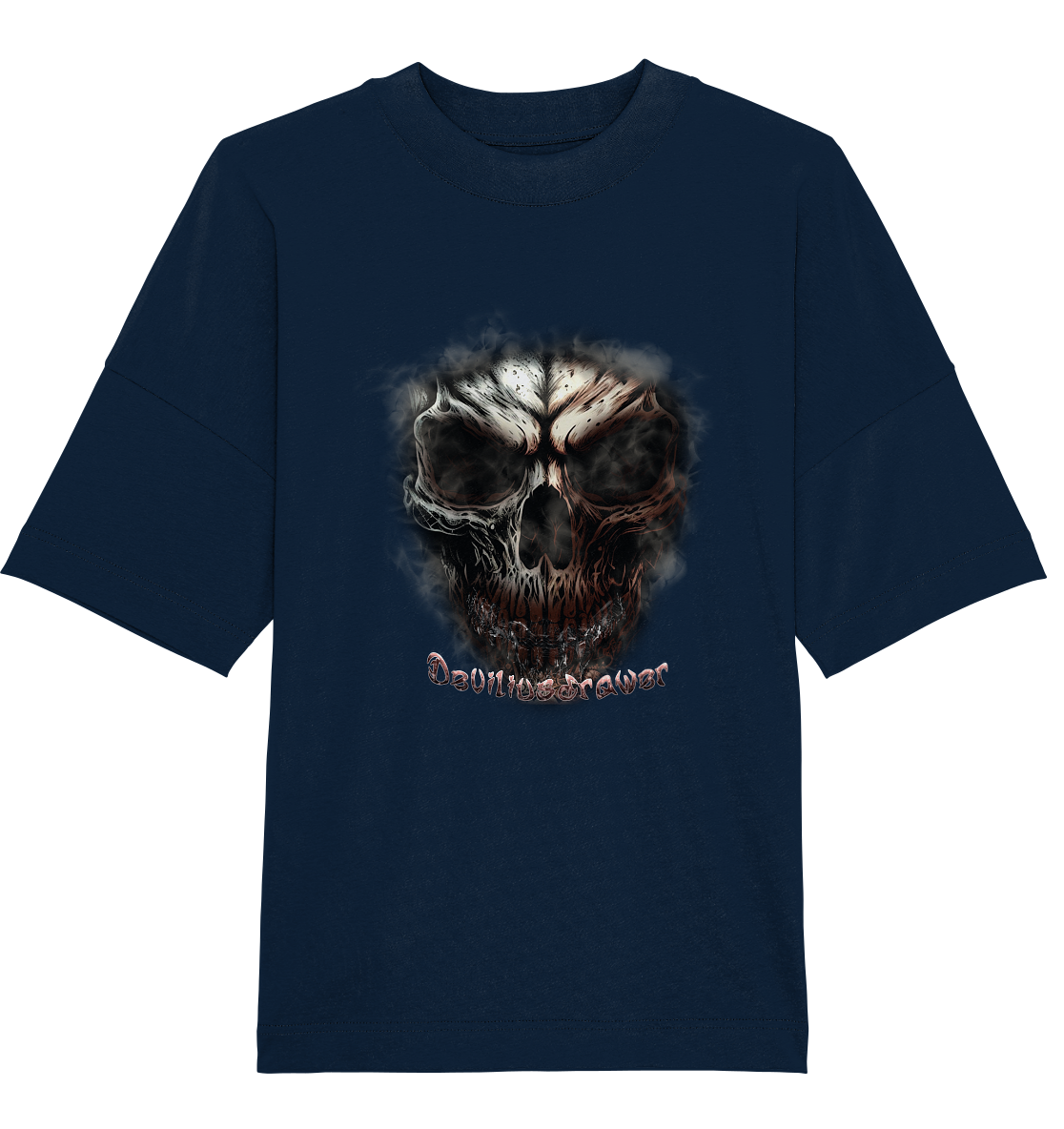 Deviliusdrawer Fire Skeleton - Organic Oversize Shirt