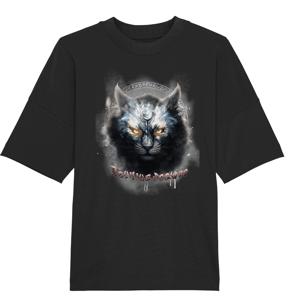 Deviliusdrawer Mysthic Cat - Organic Oversize Shirt