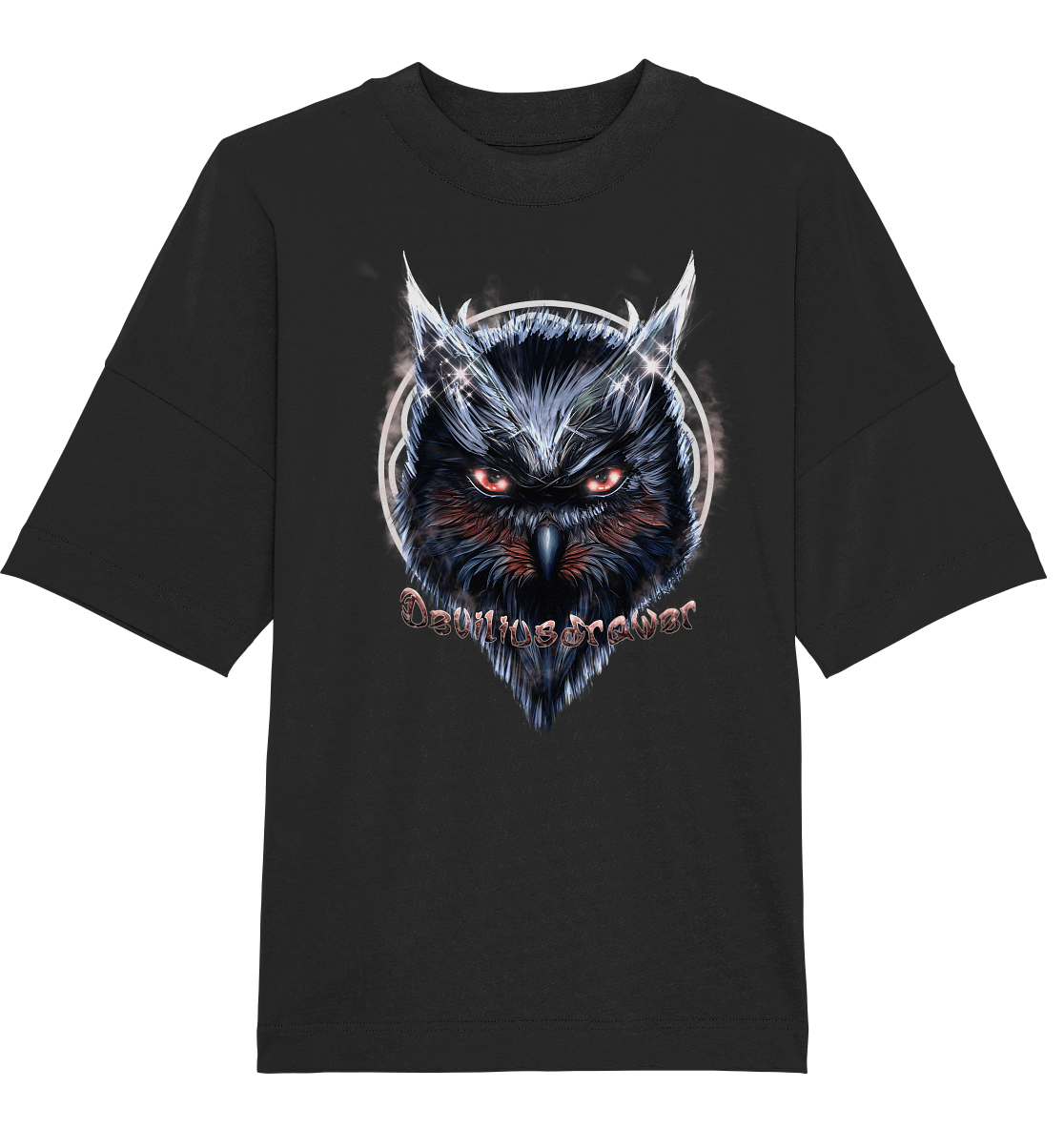 Deviliusdrawer Fire Owl - Organic Oversize Shirt