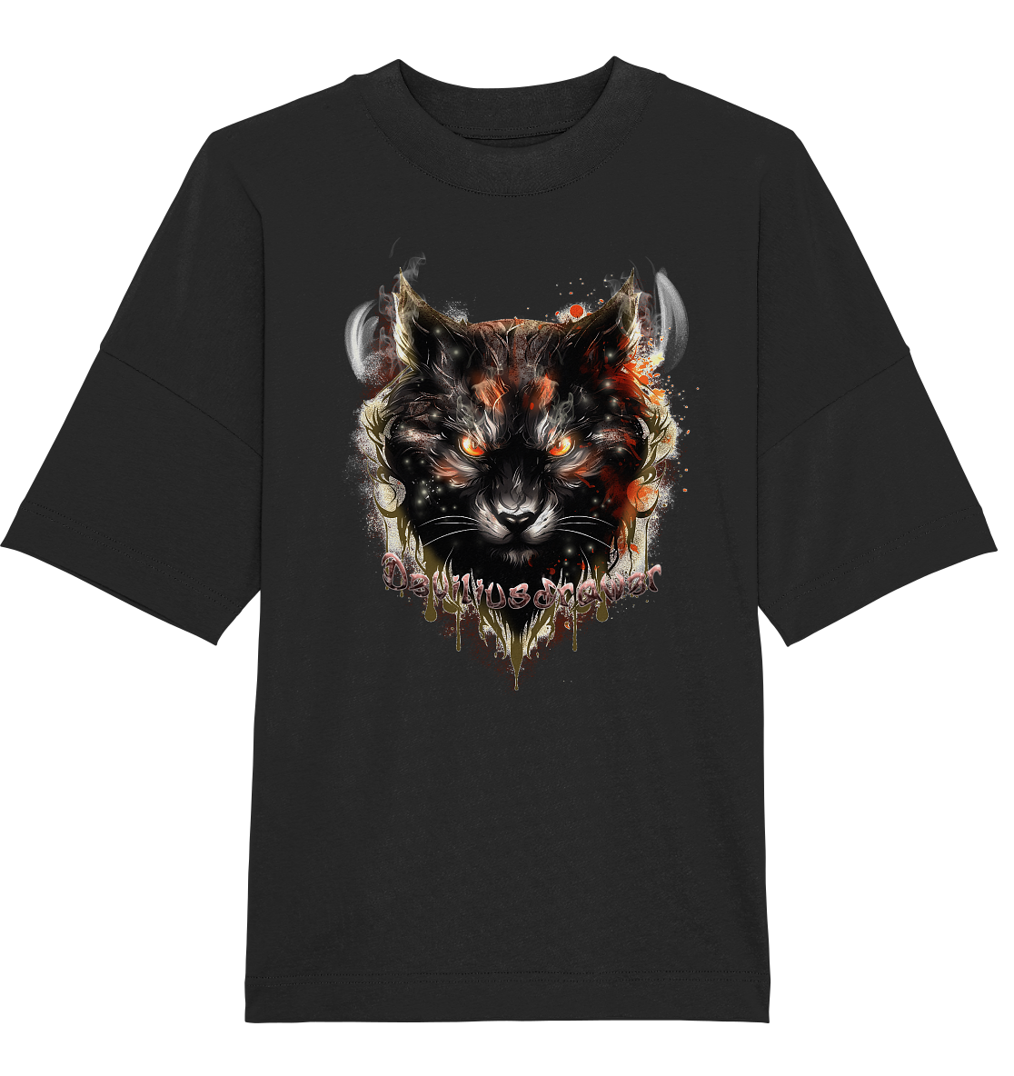 Deviliusdrawer Red Devil Cat - Organic Oversize Shirt