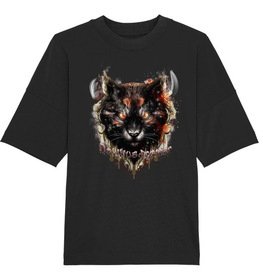 Deviliusdrawer Red Devil Cat - Organic Oversize Shirt