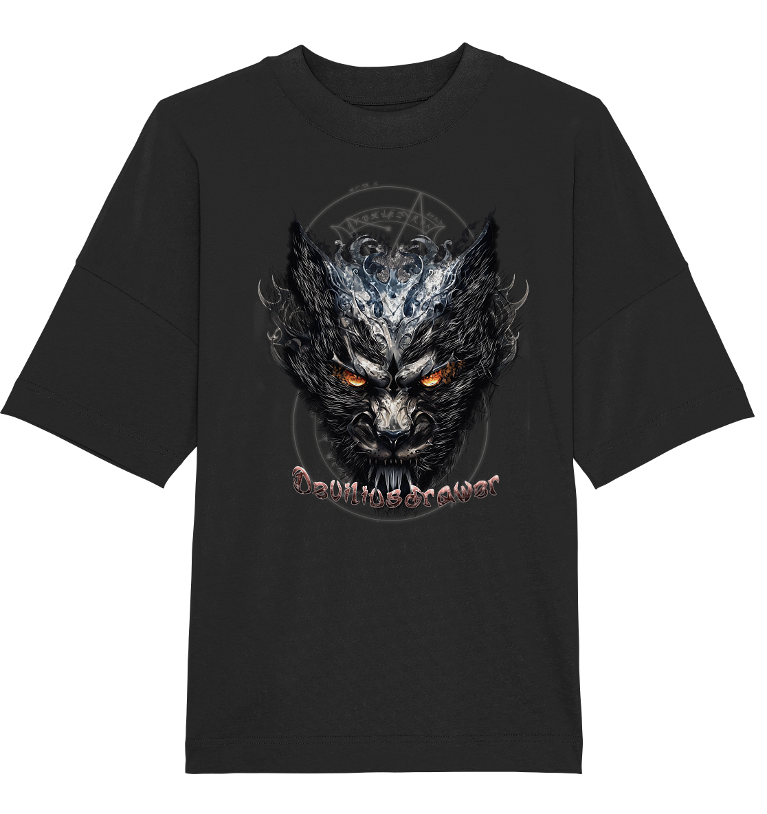 Deviliusdrawer Iron Cat - Organic Oversize Shirt