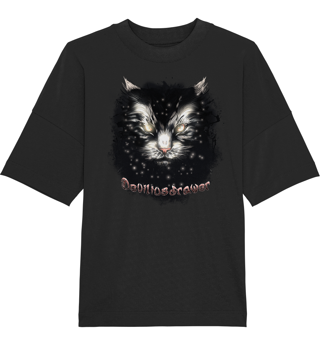 Deviliusdrawer Star Cat - Organic Oversize Shirt