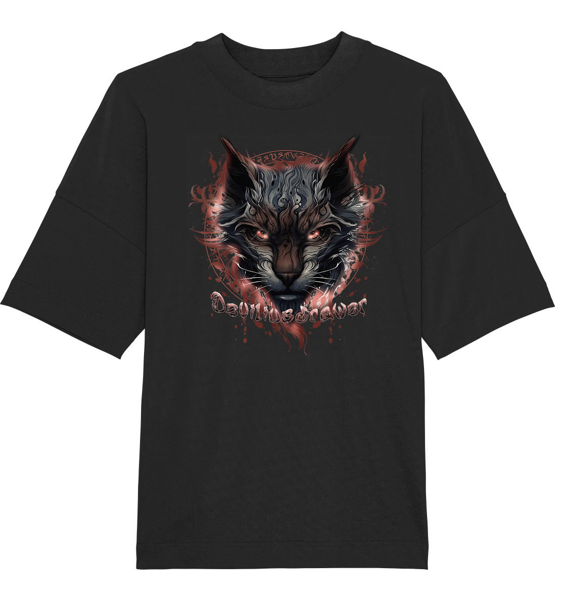 Deviliusdrawer Devil Cat - Organic Oversize Shirt