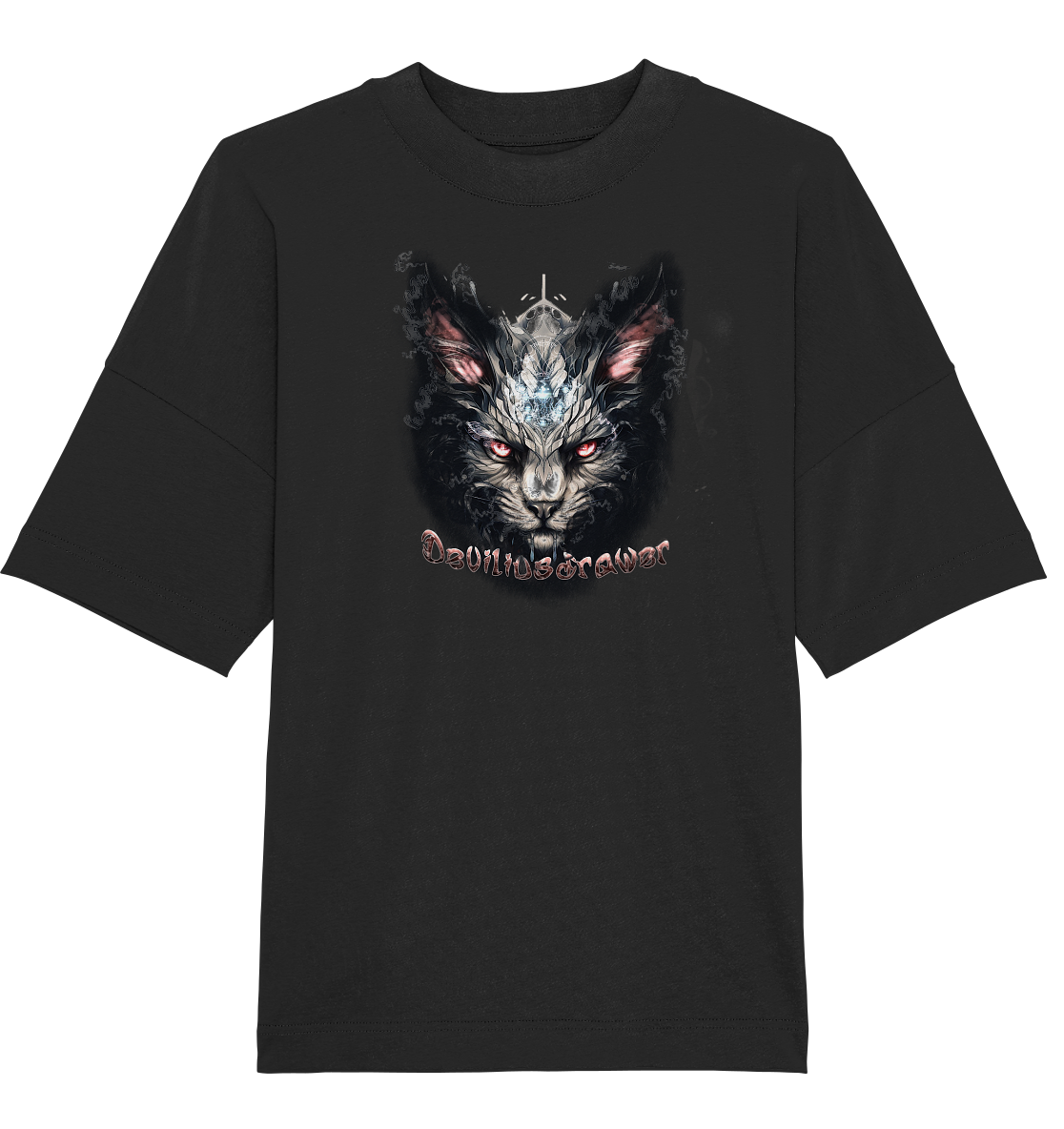 Deviliusdrawer Myshtical Redeyed Cat - Organic Oversize Shirt