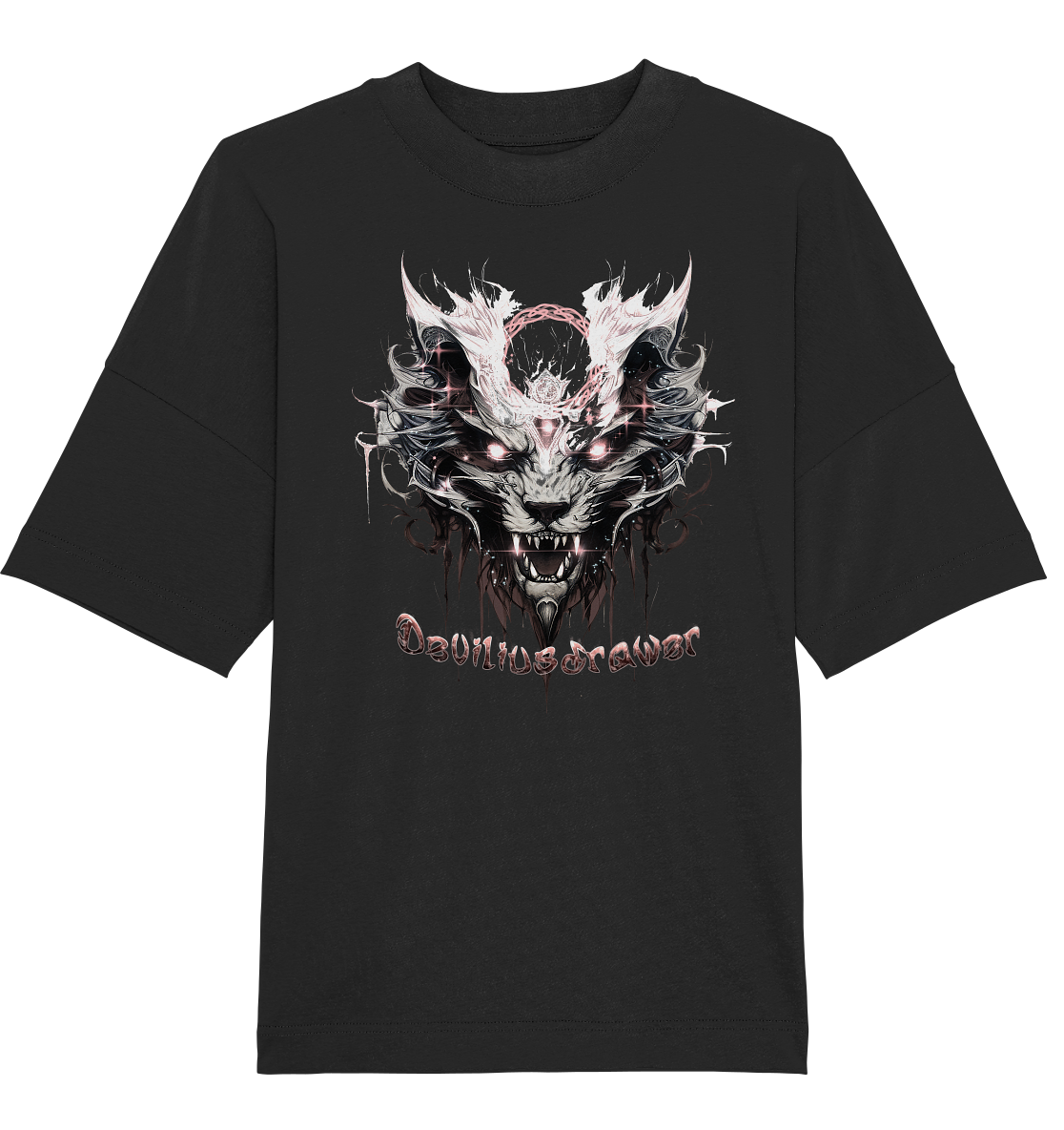 Deviliusdrawer Demonic Glow Cat - Organic Oversize Shirt