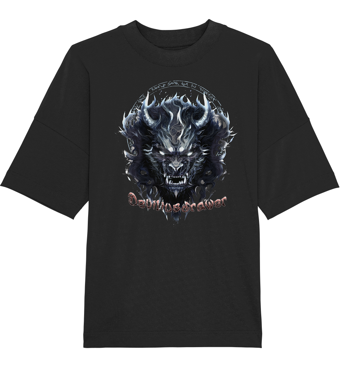 Deviliusdrawer Dark Wolf Mask - Organic Oversize Shirt