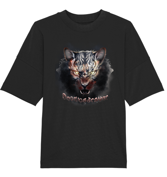 Deviliusdrawer Smoke Tiger - Organic Oversize Shirt