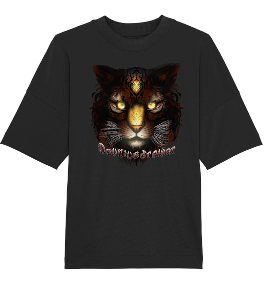 Deviliusdrawer Gold Tigercat - Organic Oversize Shirt