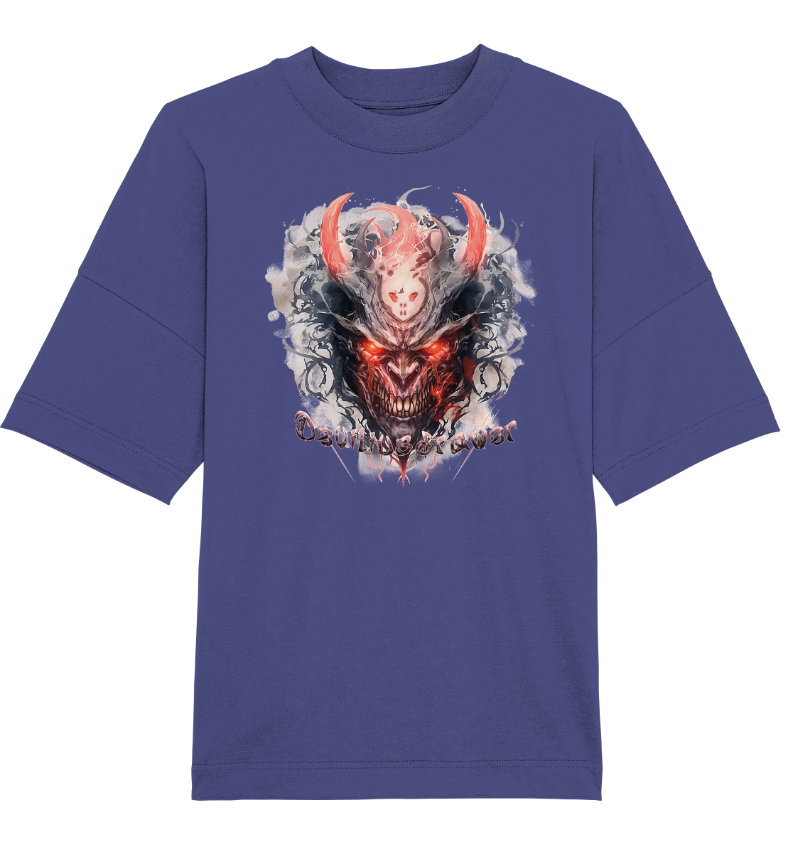 Deviliusdrawer Red Horn Devil - Organic Oversize Shirt