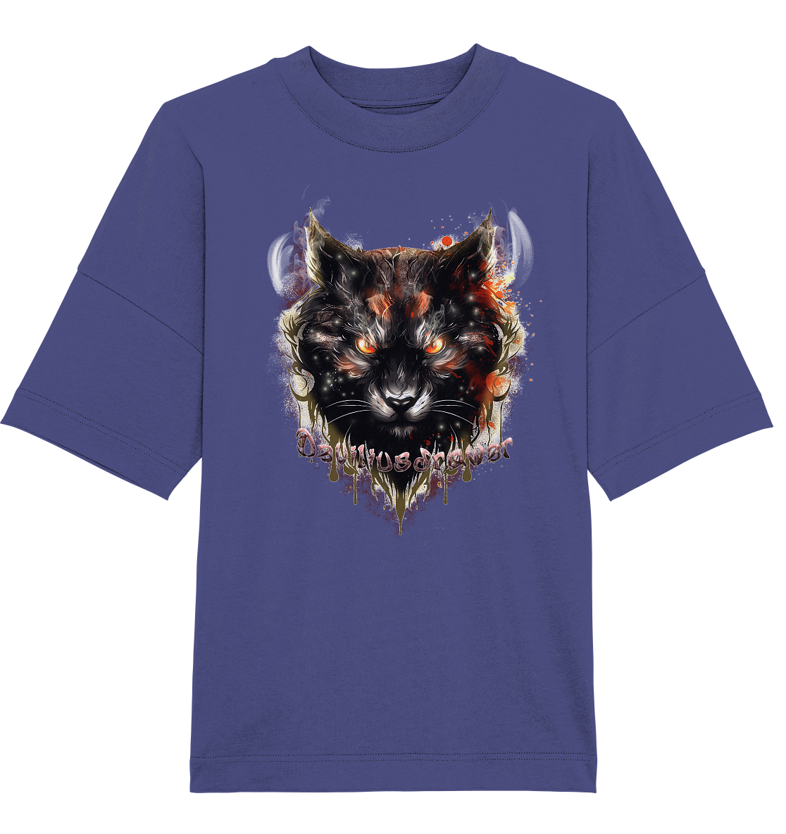 Deviliusdrawer Red Devil Cat - Organic Oversize Shirt