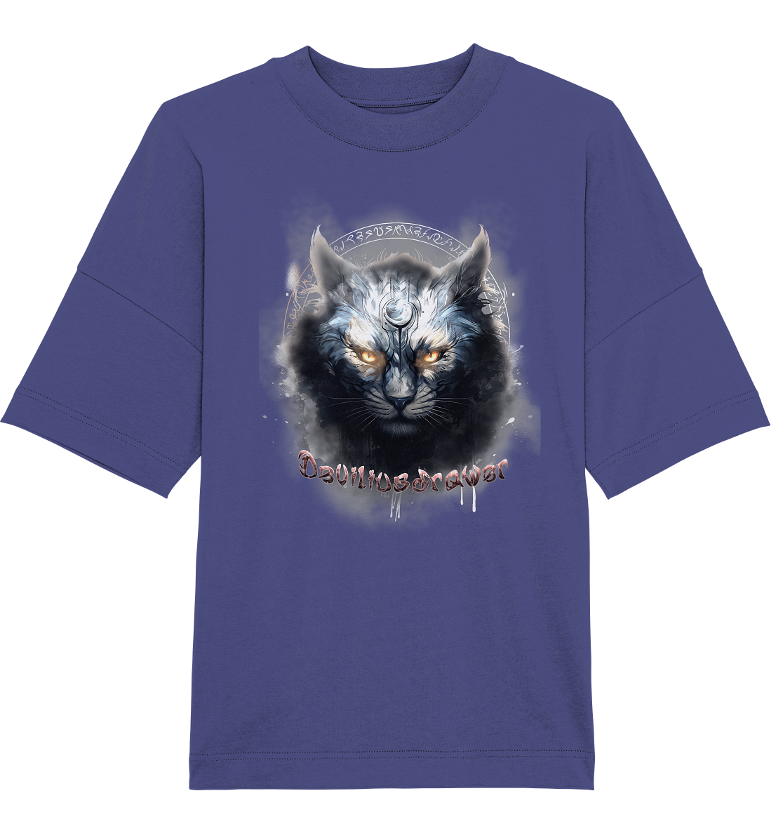 Deviliusdrawer Mysthic Cat - Organic Oversize Shirt