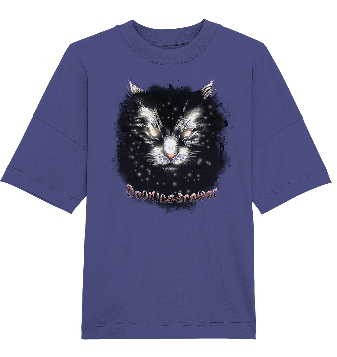 Deviliusdrawer Star Cat - Organic Oversize Shirt