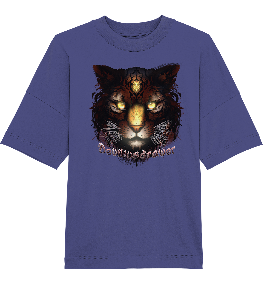 Deviliusdrawer Gold Tigercat - Organic Oversize Shirt