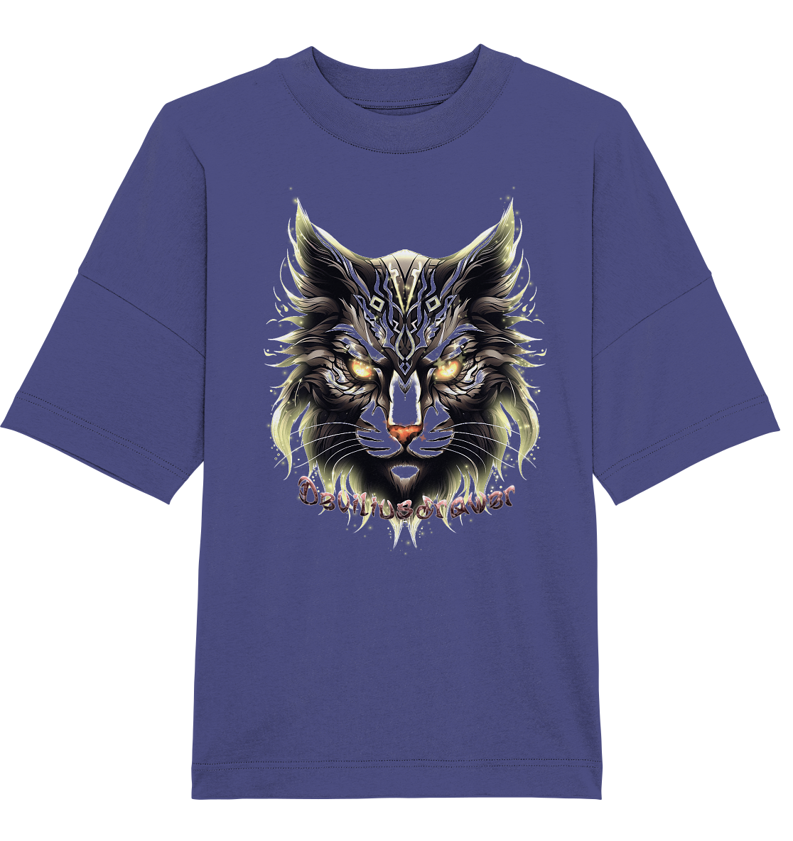 Deviliusdrawer Golden Cat - Organic Oversize Shirt