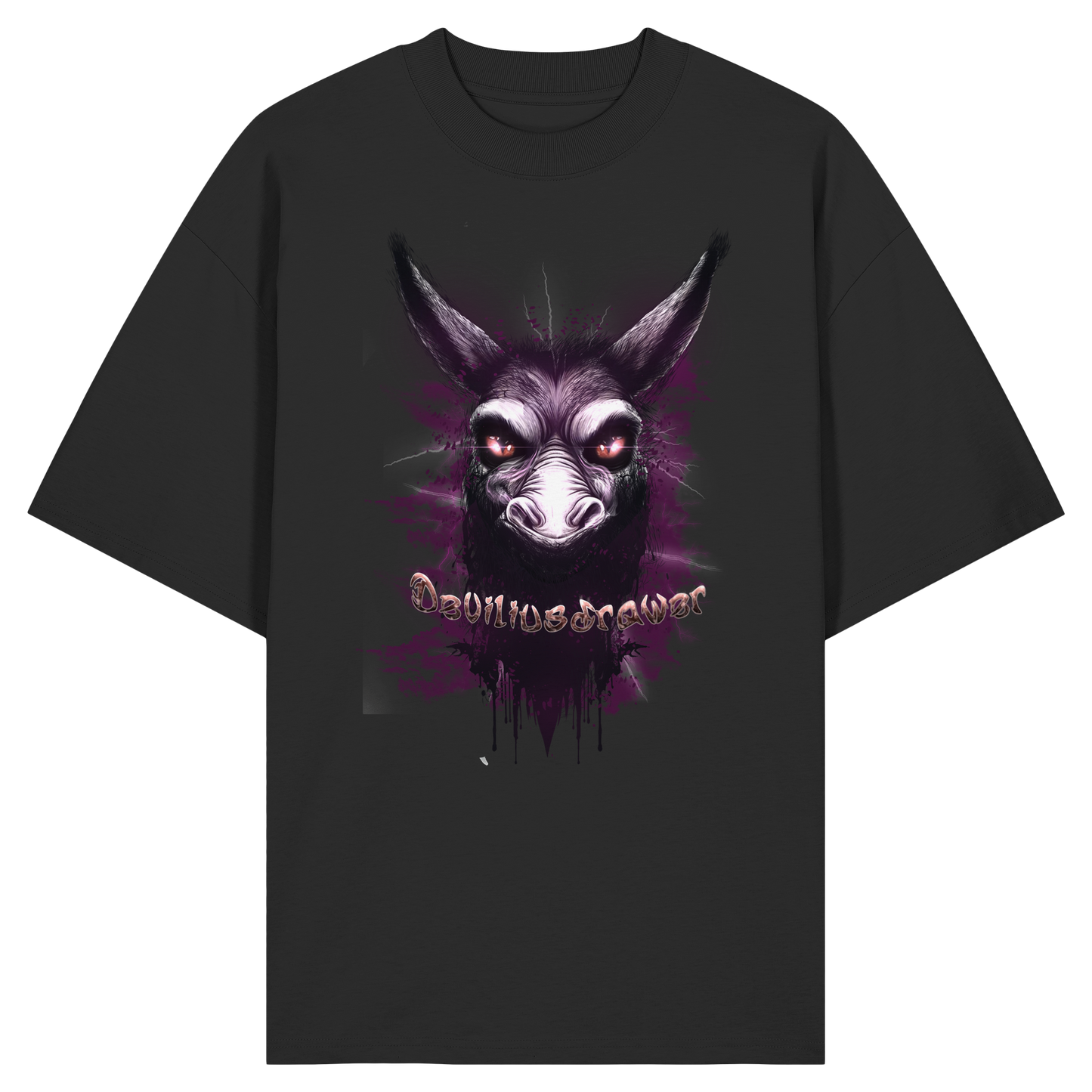 Deviliusdrawer Purple Donkey - Organic Oversize Shirt