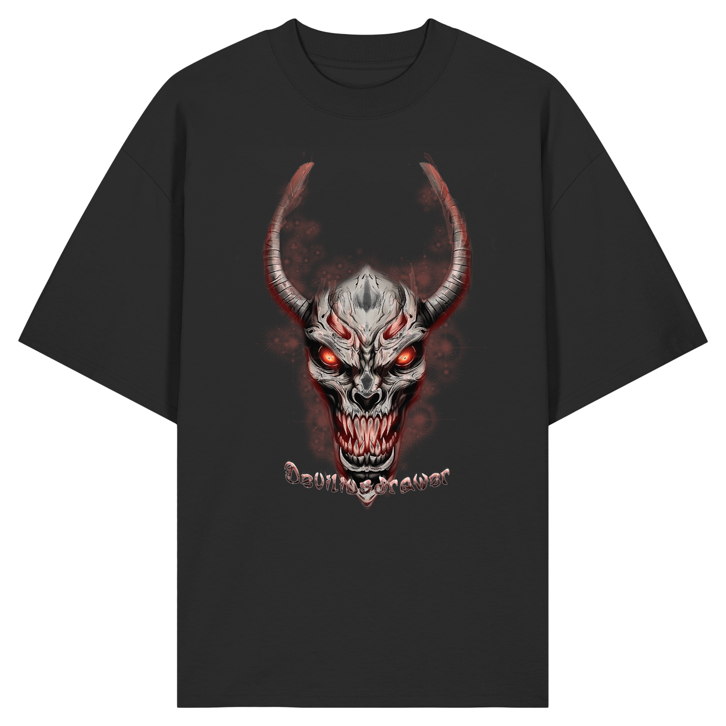 Deviliusdrawer Red Eyed Skeleton - Organic Oversize Shirt