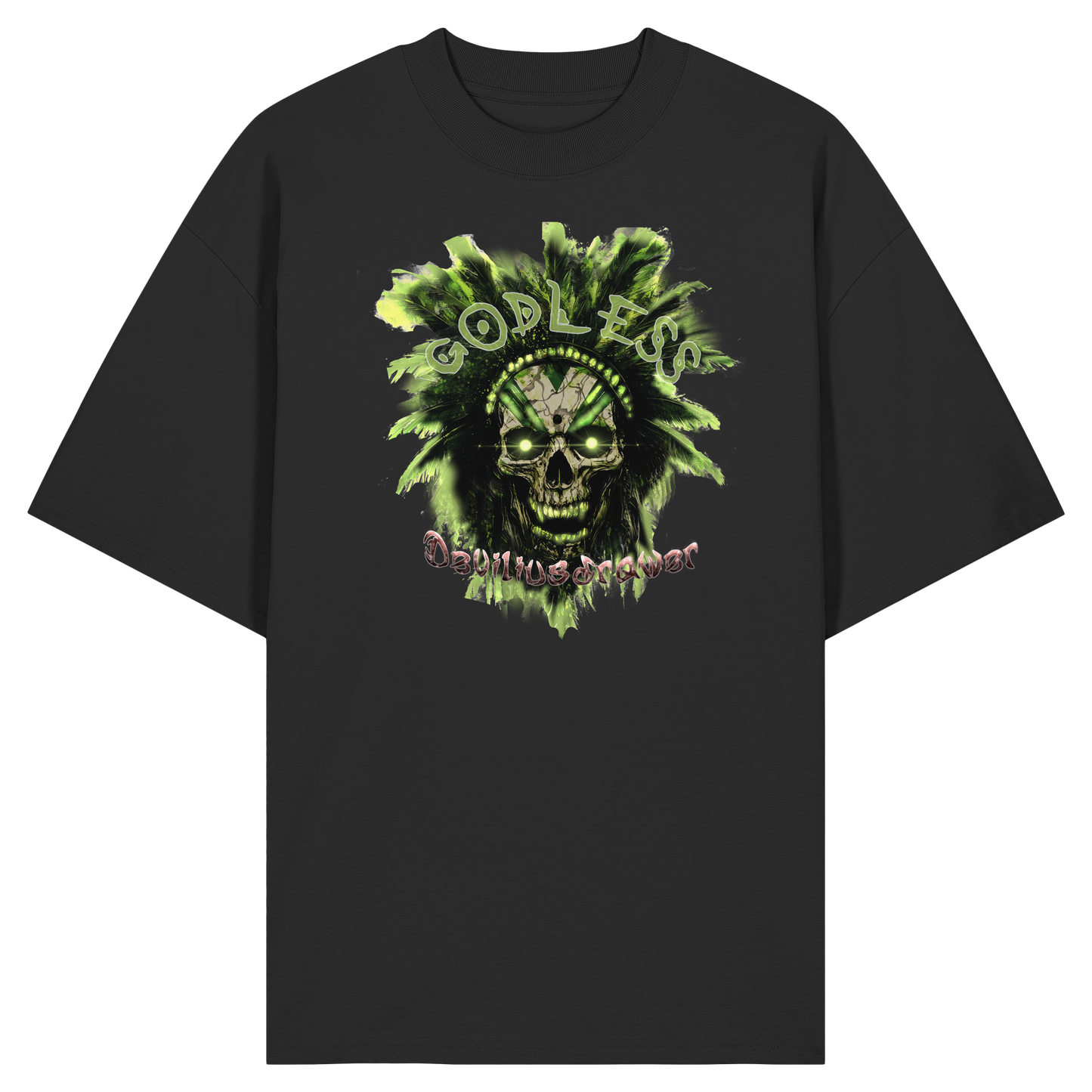 Deviliusdrawer Godless Skull - Organic Oversize Shirt