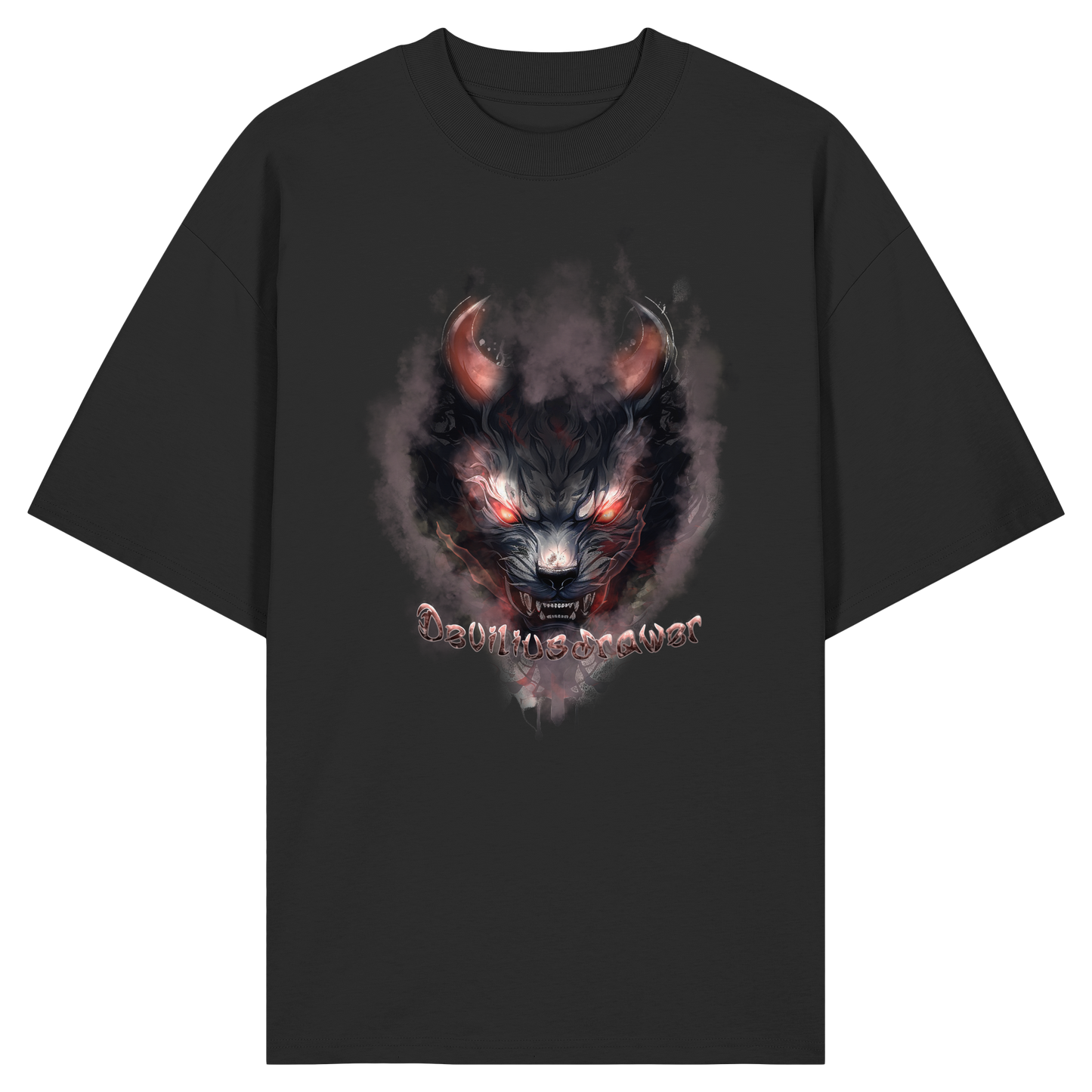 Deviliusdrawer Red Smoked Cat - Organic Oversize Shirt