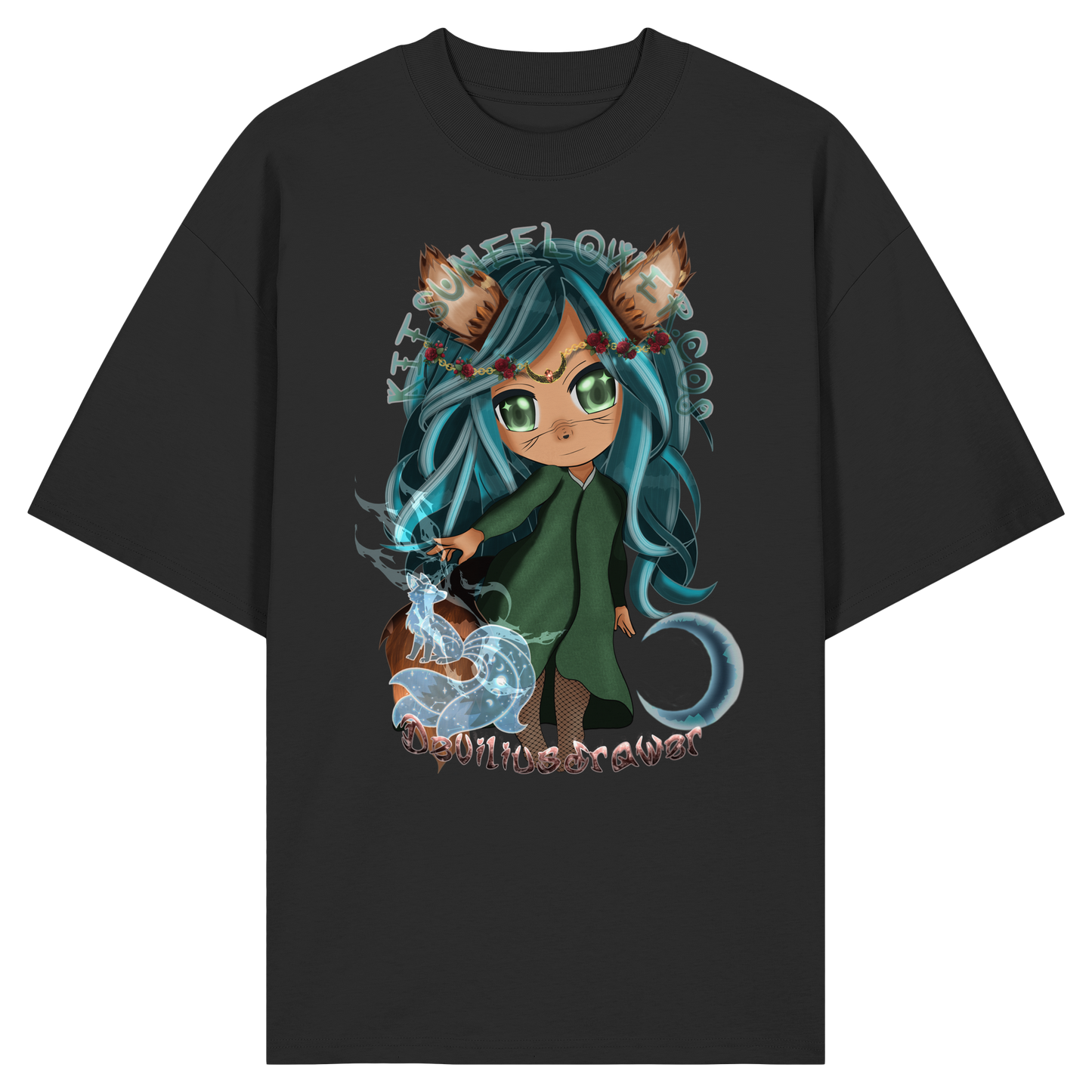 Deviliusdrawer Kitsuneflower - Organic Oversize Shirt
