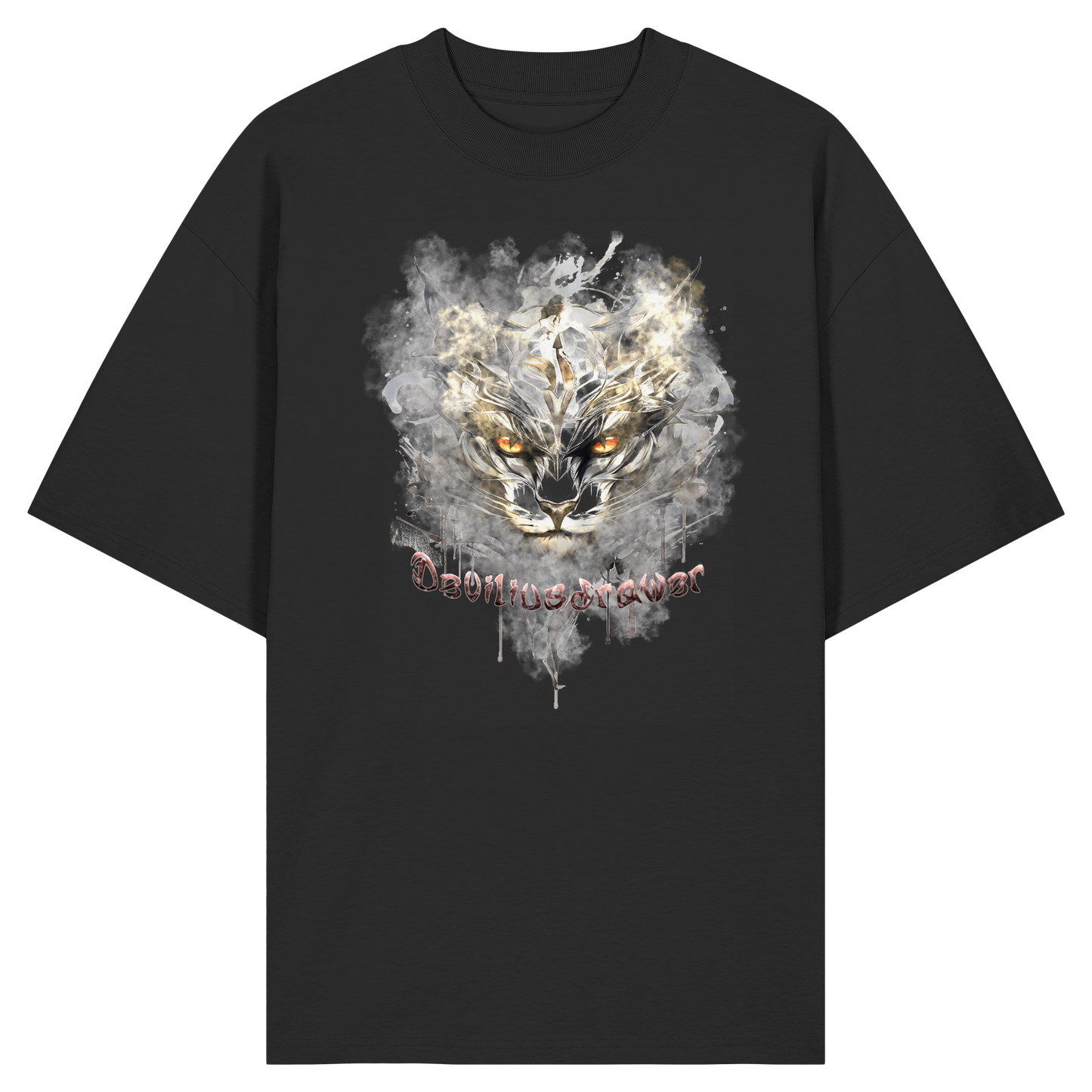 Deviliusdrawer White Catgod - Organic Oversize Shirt