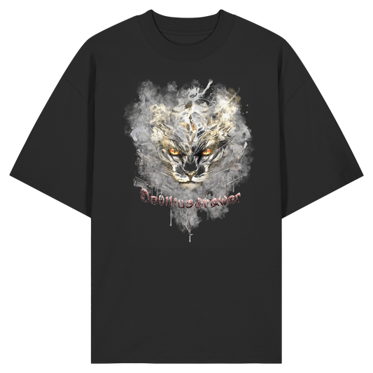 Deviliusdrawer White Catgod - Organic Oversize Shirt