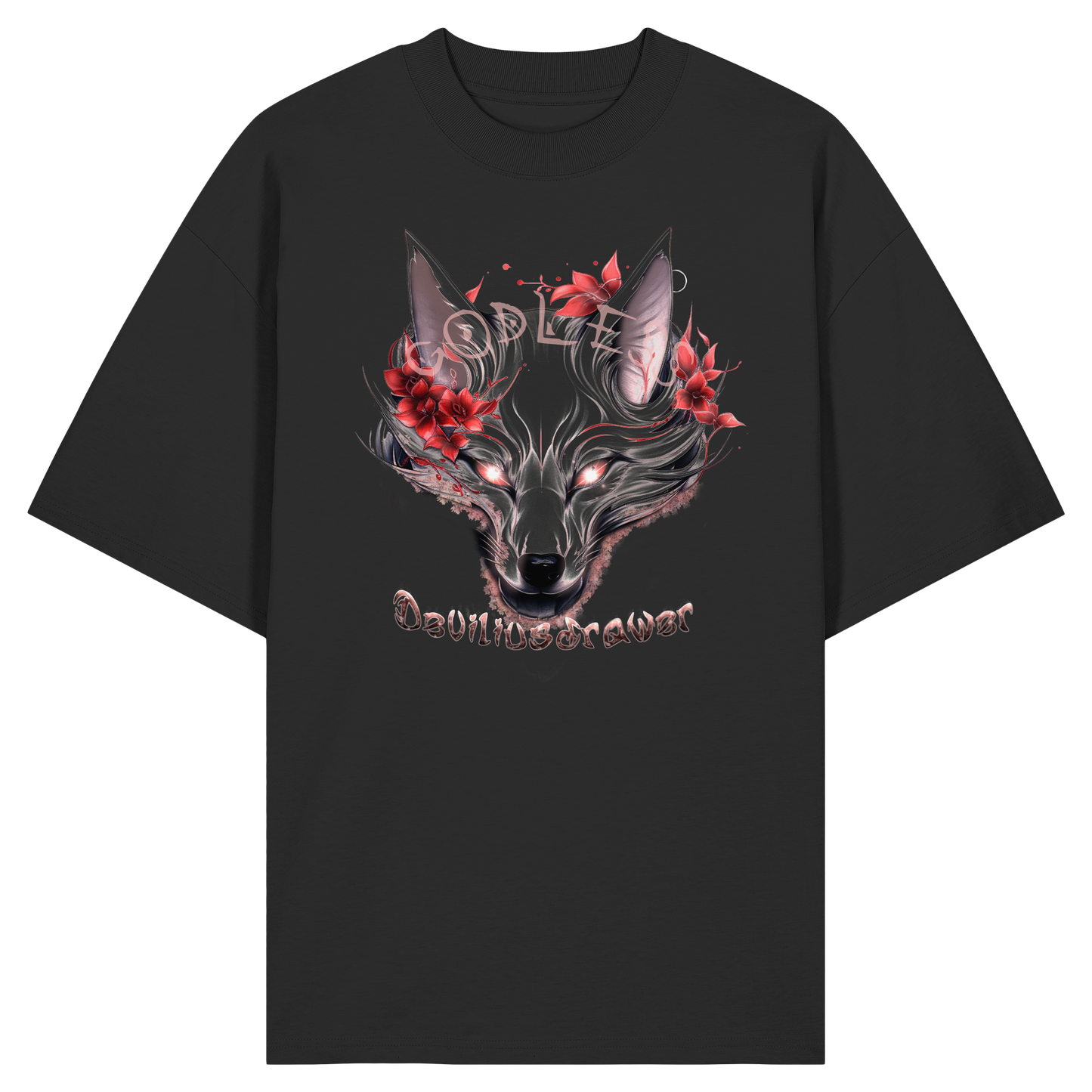 Deviliusdrawer Kitsune Wolf - Organic Oversize Shirt