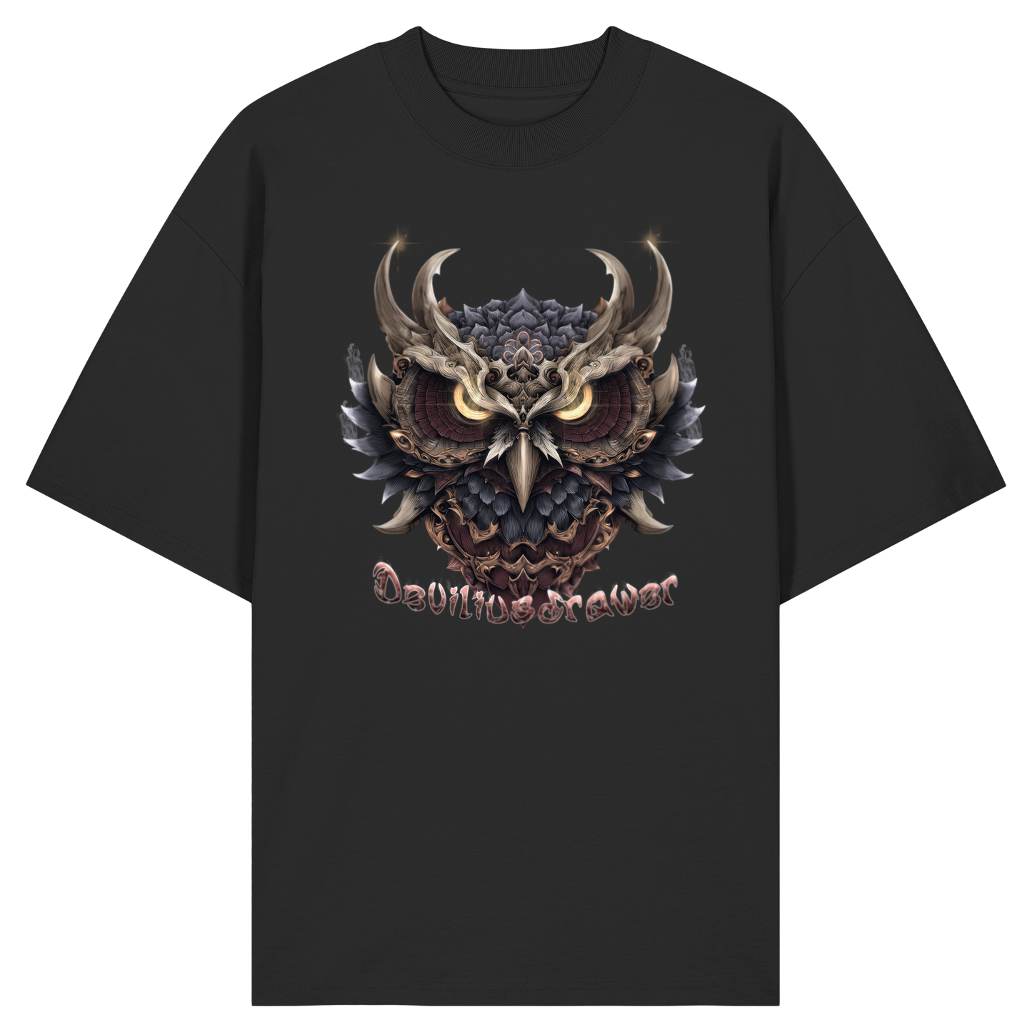 Deviliusdrawer Golden Owl - Organic Oversize Shirt
