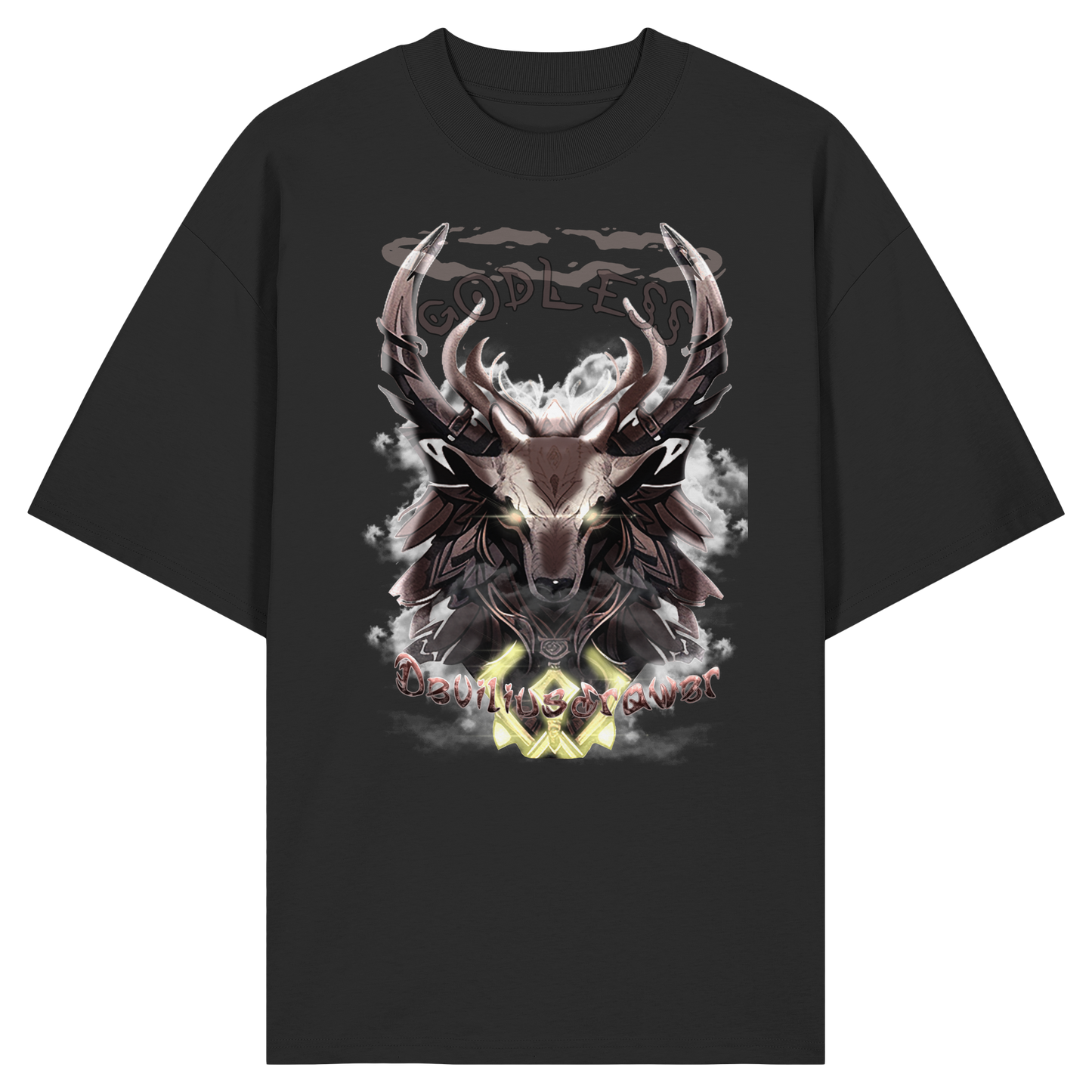 Deviliusdrawer Godless Deer - Organic Oversize Shirt