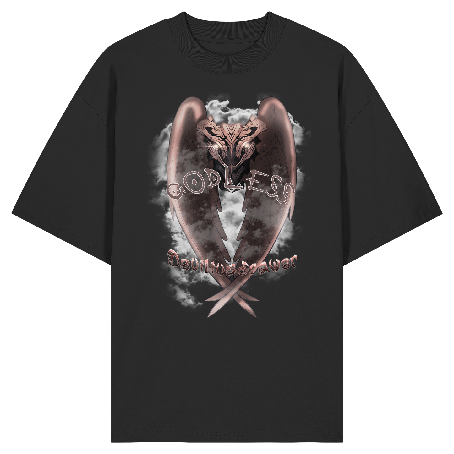 Deviliusdrawer Godless Owl - Organic Oversize Shirt