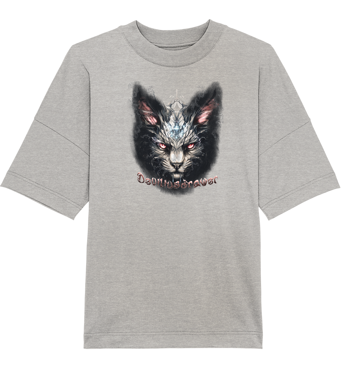 Deviliusdrawer Myshtical Redeyed Cat - Organic Oversize Shirt