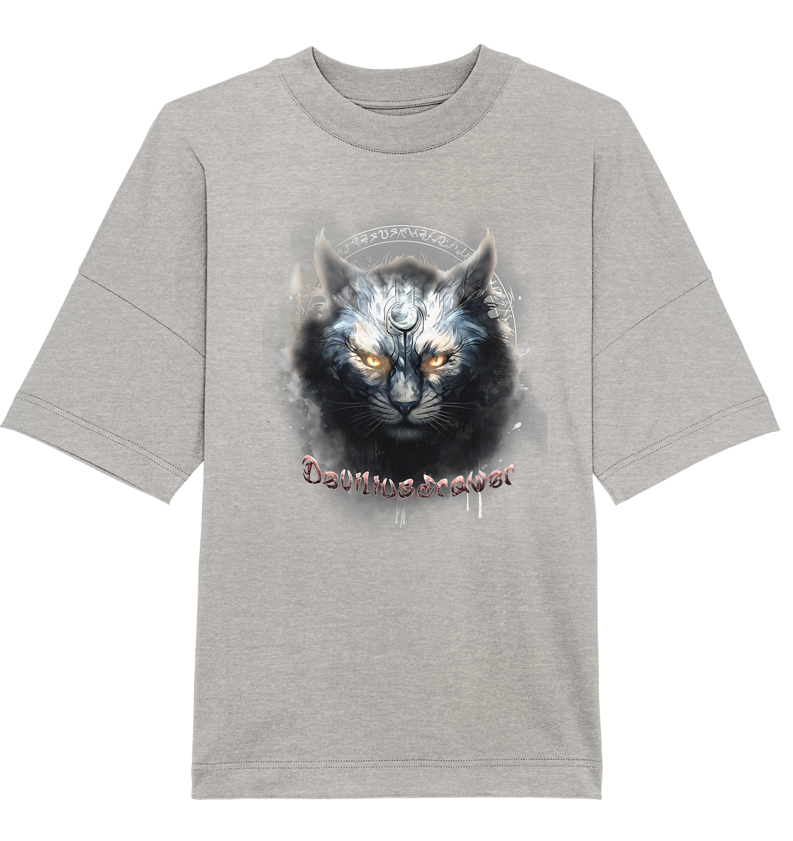 Deviliusdrawer Mysthic Cat - Organic Oversize Shirt