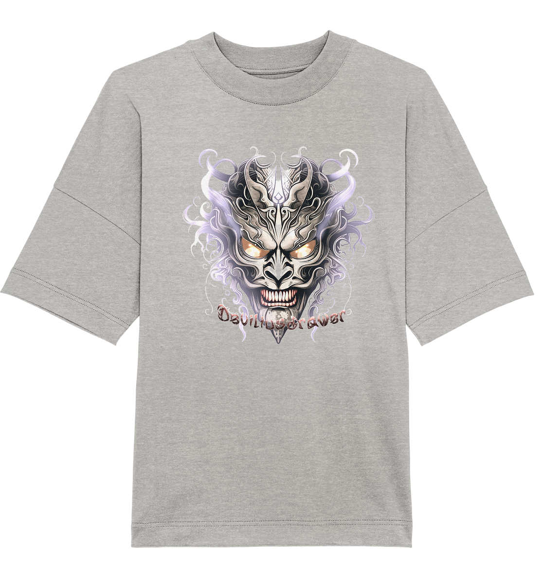 Deviliusdrawer Demon Mask Violet - Organic Oversize Shirt