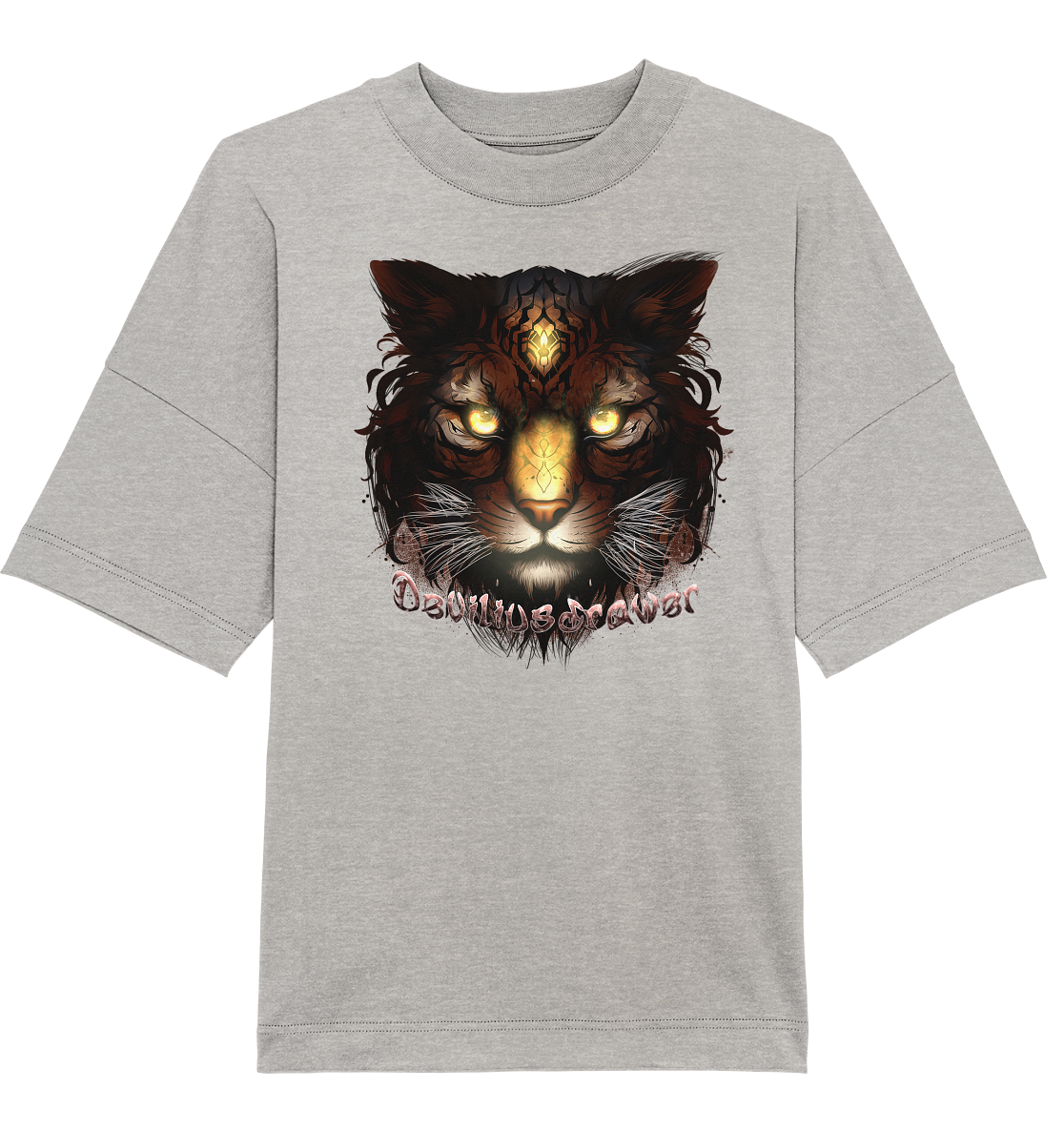 Deviliusdrawer Gold Tigercat - Organic Oversize Shirt
