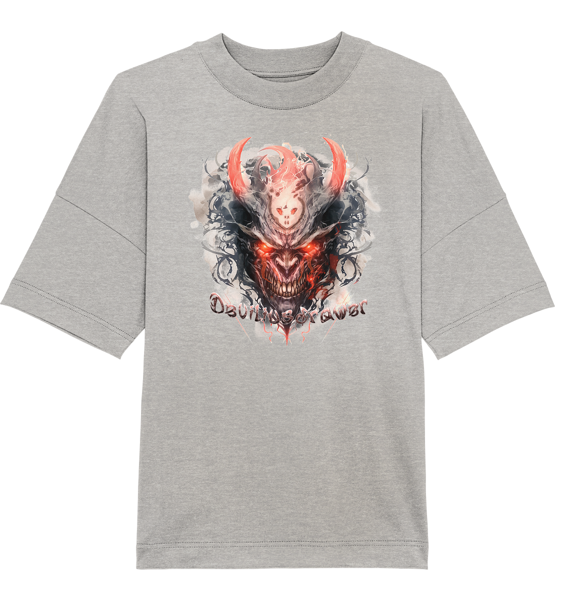 Deviliusdrawer Red Horn Devil - Organic Oversize Shirt