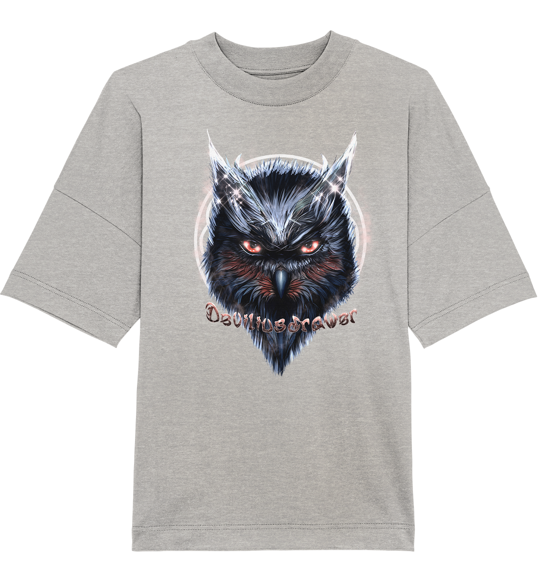 Deviliusdrawer Fire Owl - Organic Oversize Shirt