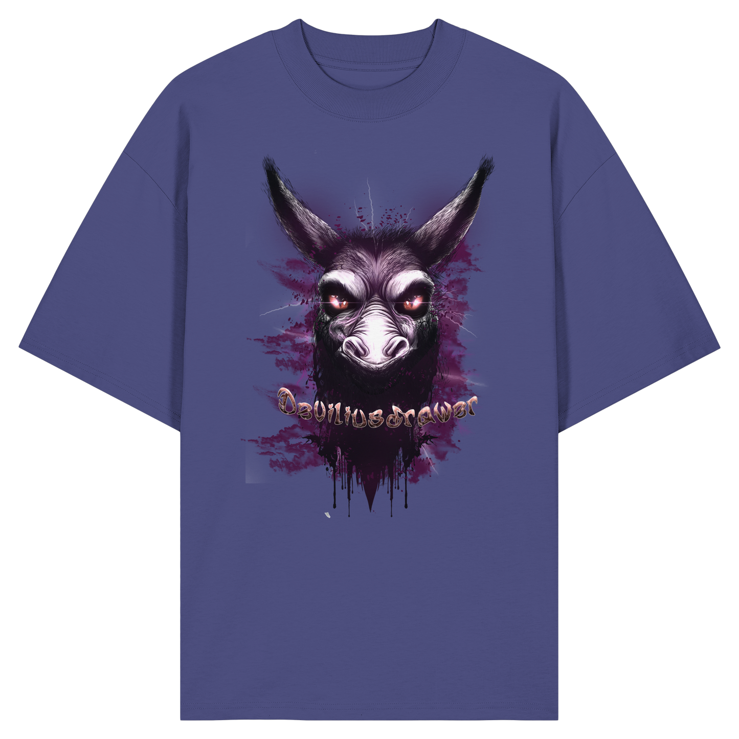 Deviliusdrawer Purple Donkey - Organic Oversize Shirt