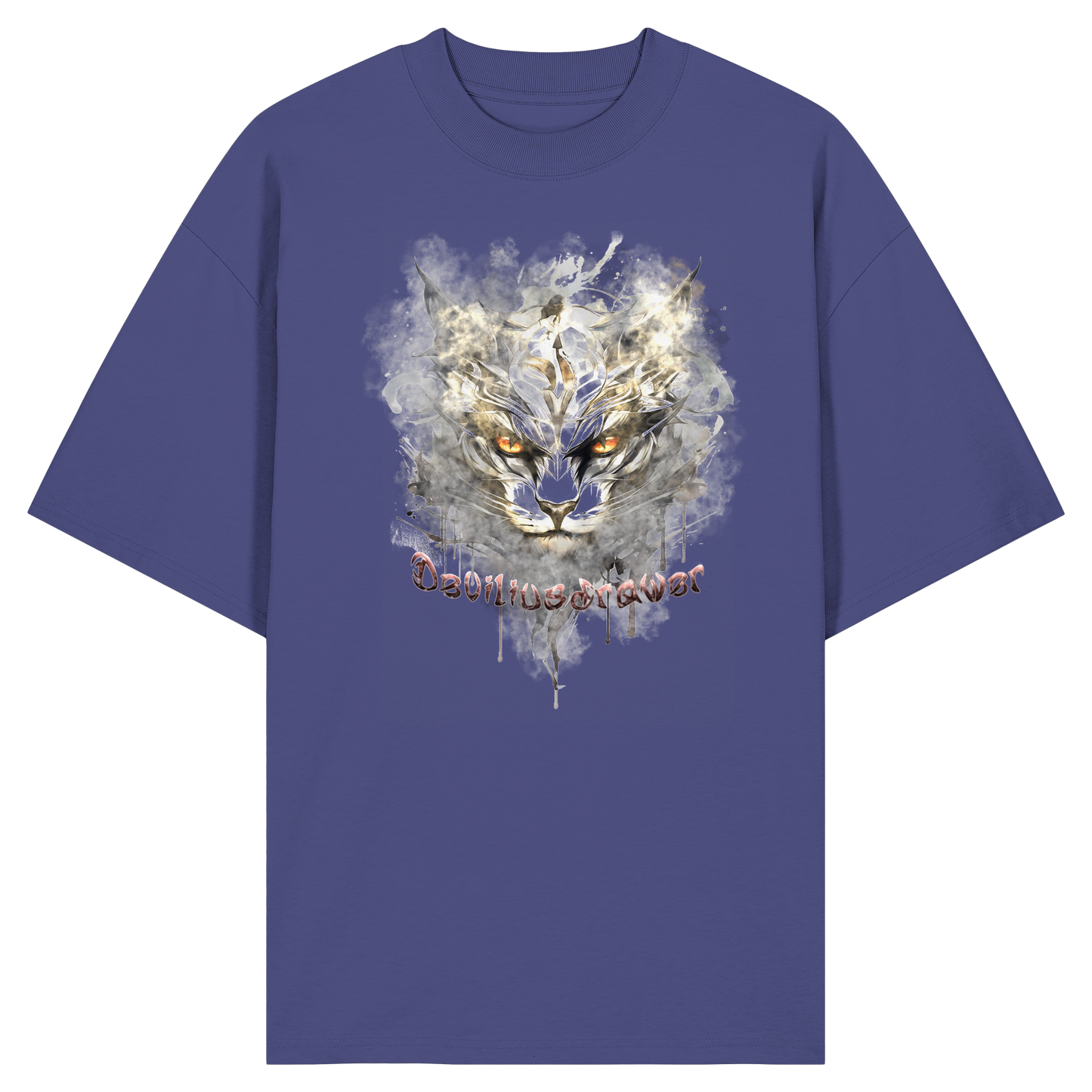 Deviliusdrawer White Catgod - Organic Oversize Shirt