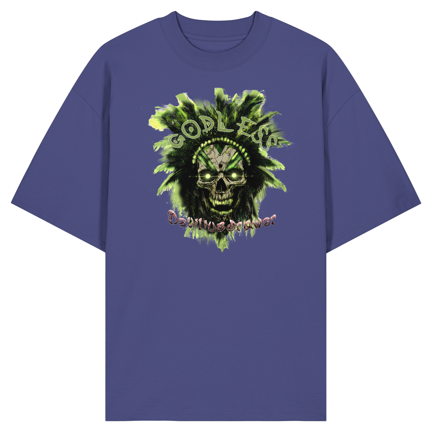 Deviliusdrawer Godless Skull - Organic Oversize Shirt