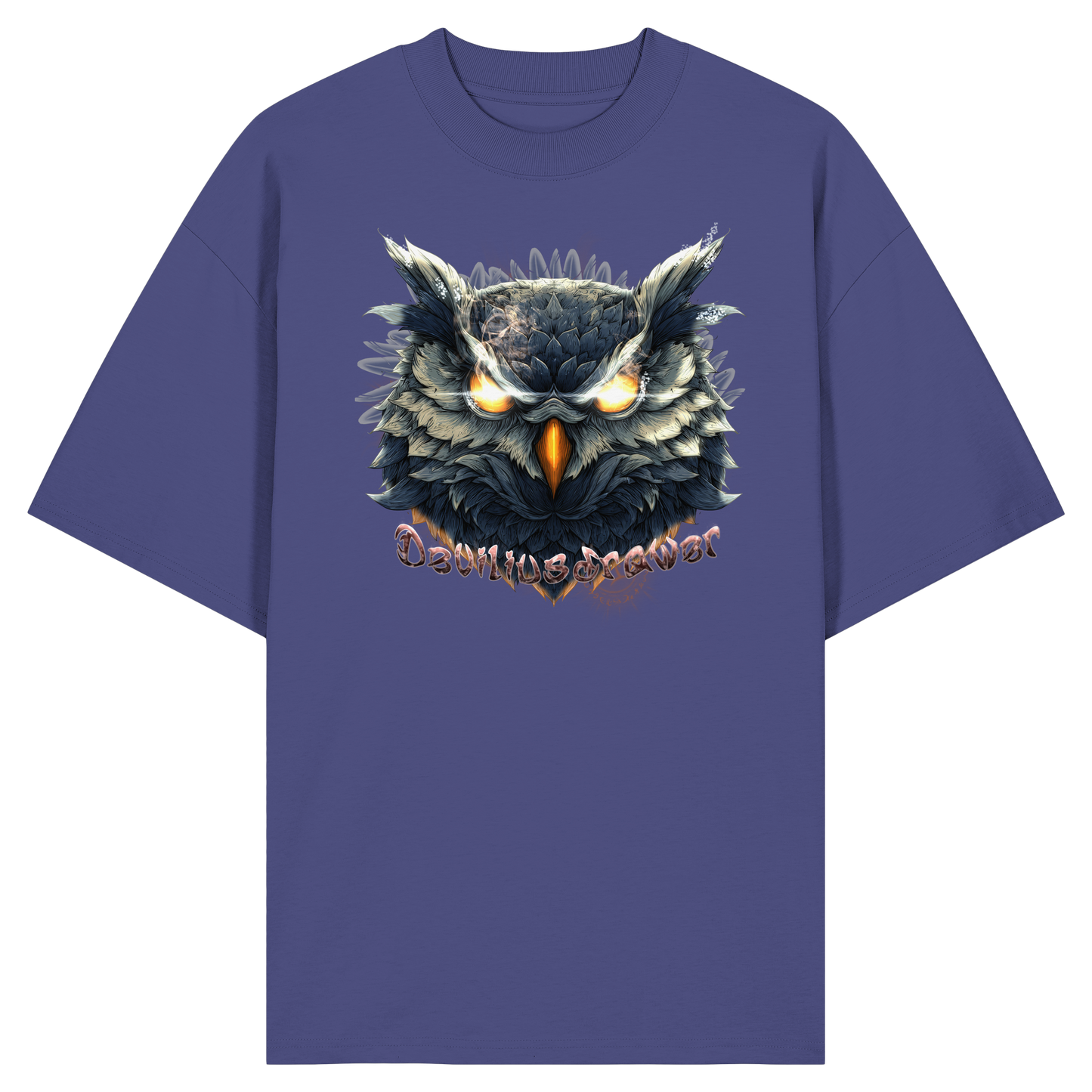 Deviliusdrawer Dark Fire Owl - Organic Oversize Shirt