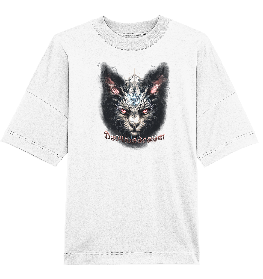 Deviliusdrawer Myshtical Redeyed Cat - Organic Oversize Shirt