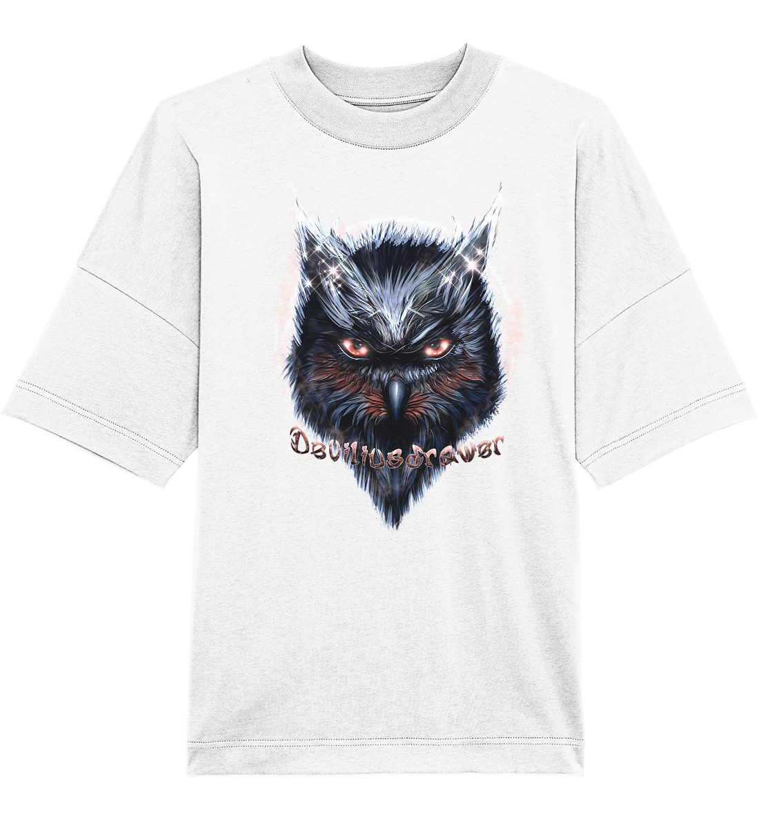 Deviliusdrawer Fire Owl - Organic Oversize Shirt