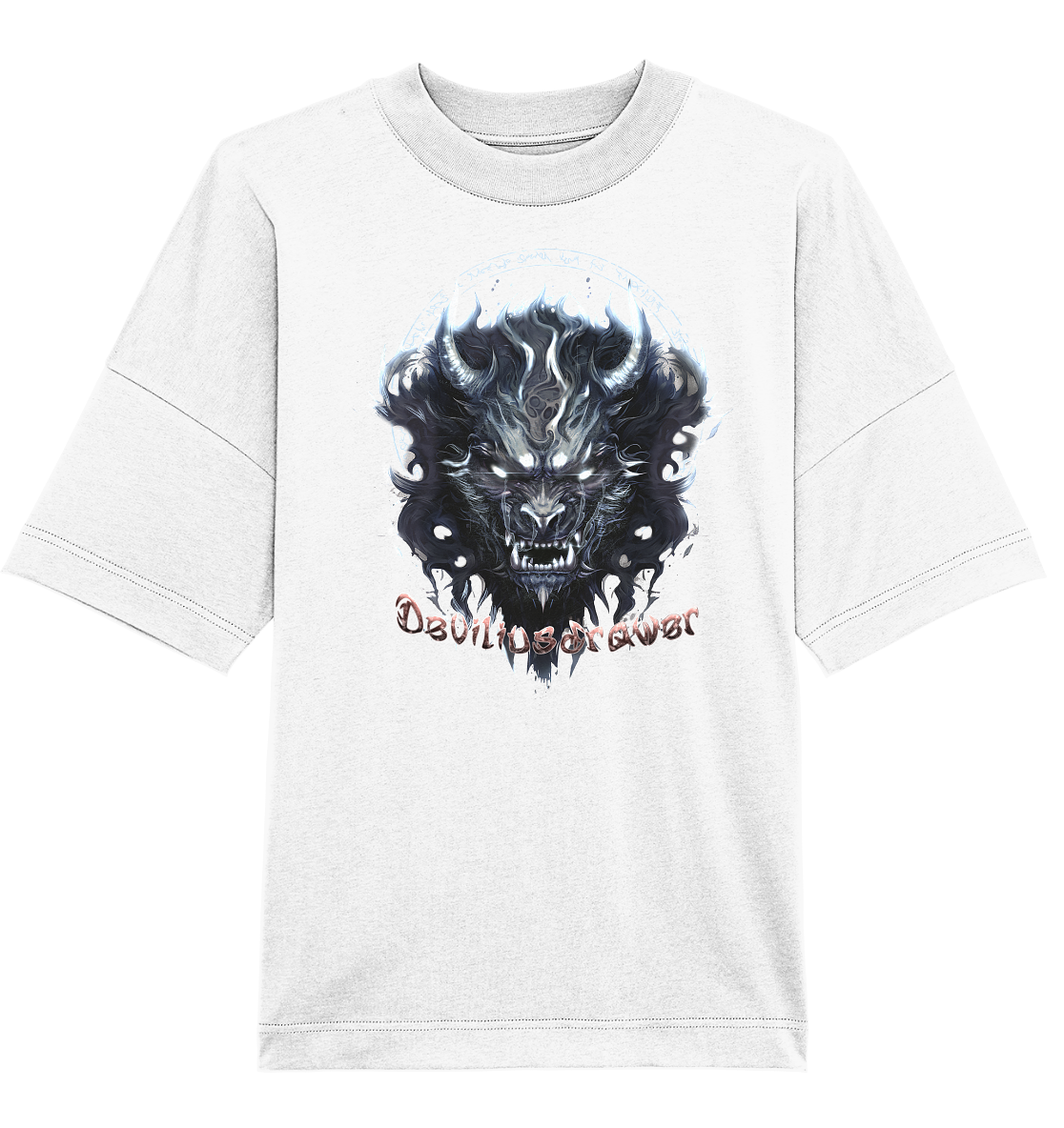 Deviliusdrawer Dark Wolf Mask - Organic Oversize Shirt