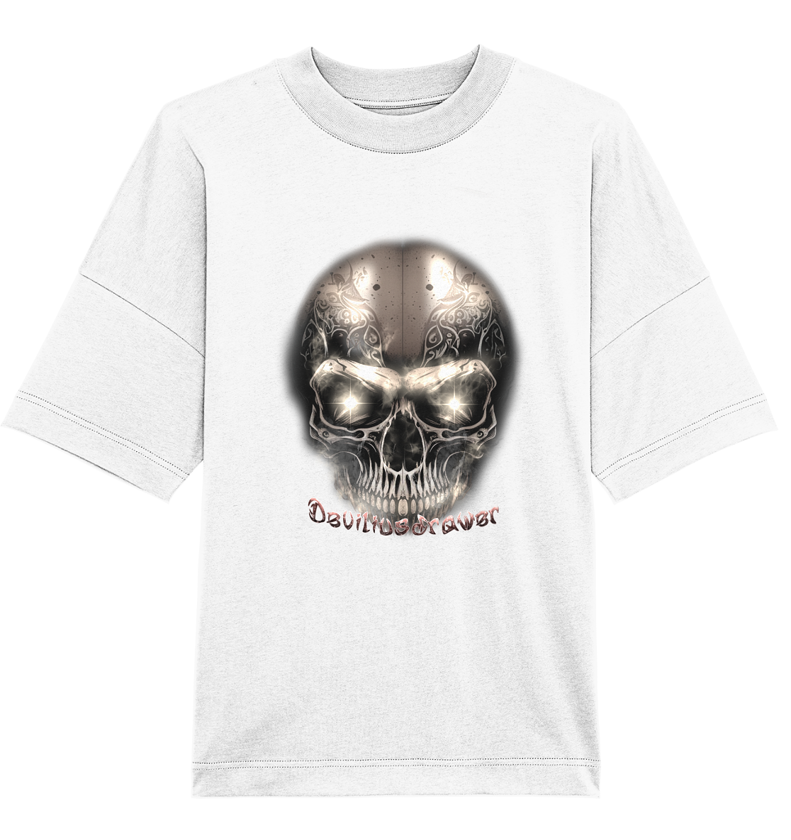 Deviliusdrawer Fire Skeleton Iron - Organic Oversize Shirt