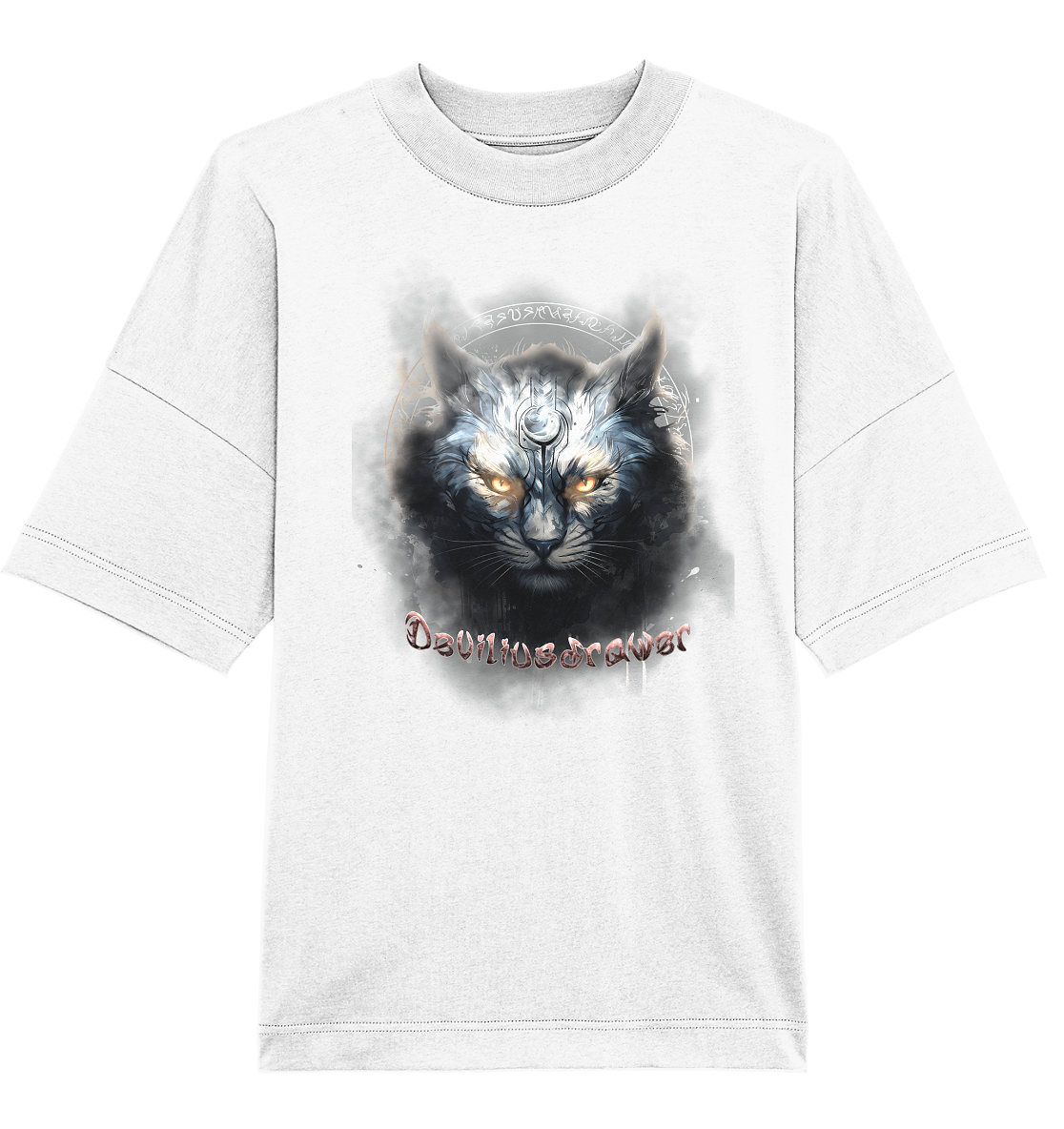 Deviliusdrawer Mysthic Cat - Organic Oversize Shirt