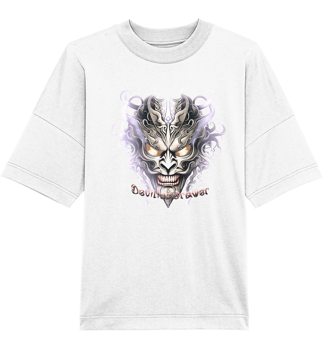 Deviliusdrawer Demon Mask Violet - Organic Oversize Shirt