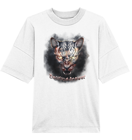 Deviliusdrawer Smoke Tiger - Organic Oversize Shirt