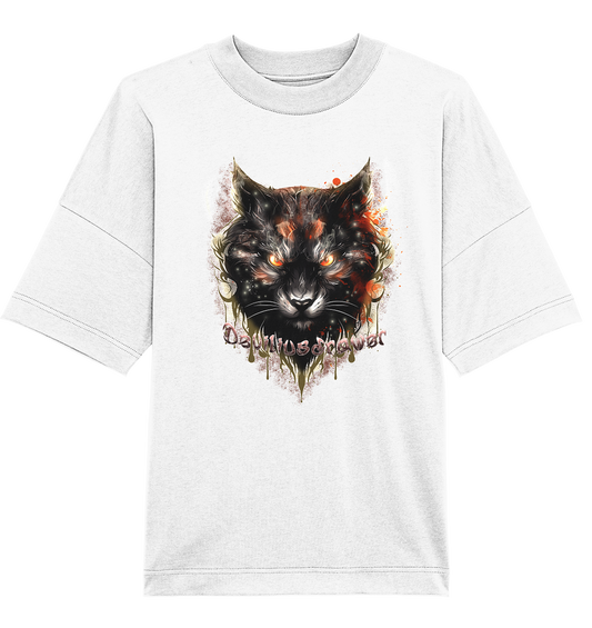 Deviliusdrawer Red Devil Cat - Organic Oversize Shirt